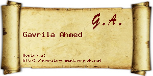 Gavrila Ahmed névjegykártya